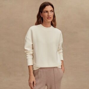 VARLEY Addelyn Ottoman Rib Sweatshirt in Ivory Size Small